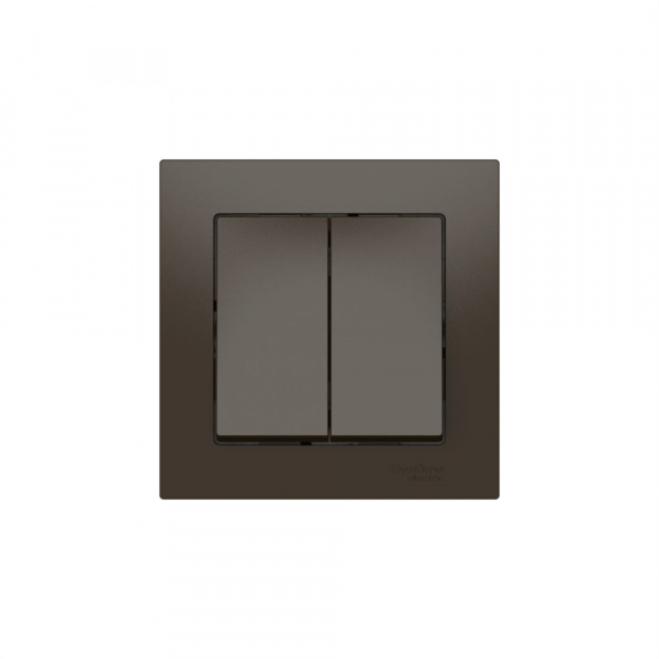 Systeme Electric AtlasDesign Мокко Выключатель 2-клавишный, сх.5, 10АХ, в сборе, быстрозажим. клем.