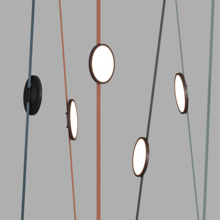 DK5566-BK Cветильник для трека-ремня Belty, серия Flow, со светодиодом, D168*H29.5мм, 48V DC, 10W, RA90, 120°, 4000K, IP20, черный, алюминий