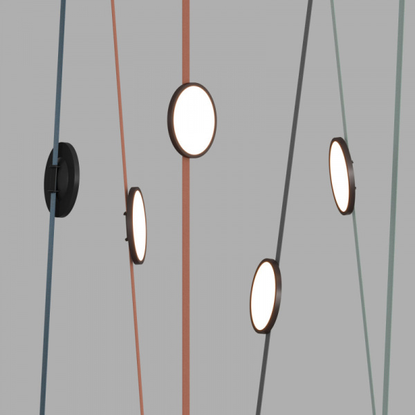 DK5566-BK Cветильник для трека-ремня Belty, серия Flow, со светодиодом, D168*H29.5мм, 48V DC, 10W, RA90, 120°, 4000K, IP20, черный, алюминий