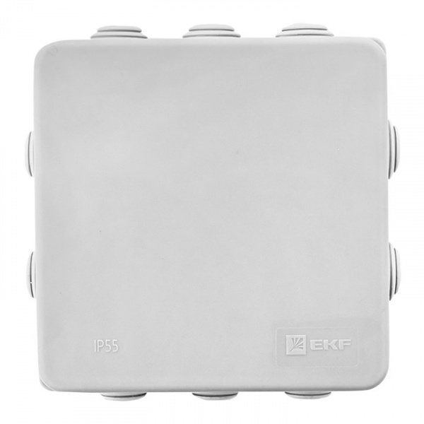 EKF PROxima Коробка распределительная КМР-030-014 с крышкой (100х100х50), 10 мембр. вводов IP55