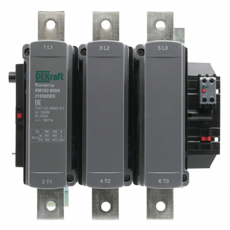 Dekraft Контактор 800А 220В_АС АС3_ АС4 1НО+1НЗ КМ-102