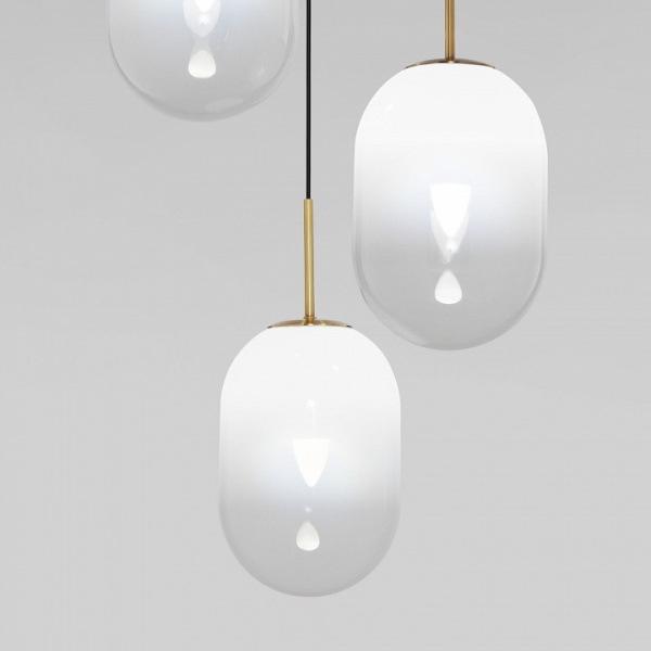 Подвесной светильник со стеклянными плафонами 60161/3 латунь Eurosvet Loona