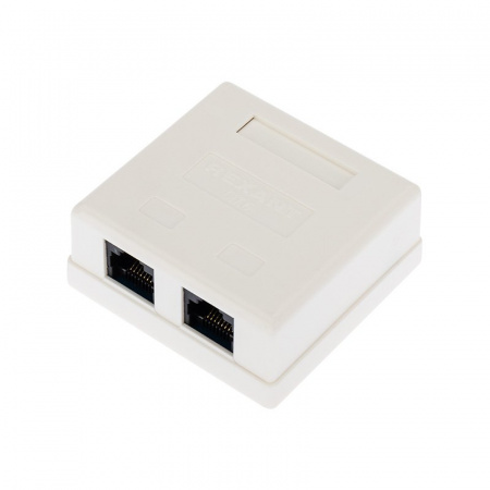Рoзетка компьютерная внешняя, 2-порта RJ-45 (8P8C), UTP неэкранированная, категория 6, Rexant