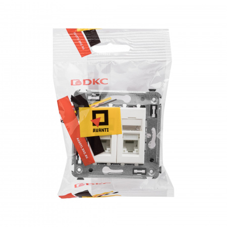 DKC Avanti Белое облако Розетка RJ-45 5e двойная