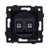Розетка двойная Ethernet RJ45 Cat.6, черный Kollinger REA-019BK для Aspekt, Eleganz, Reflex