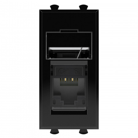 DKC Avanti Черный квадрат Компьютерная розетка RJ-45  категория 6А 1 модуль