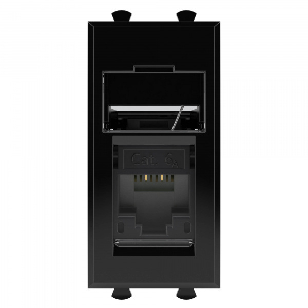 DKC Avanti Черный квадрат Компьютерная розетка RJ-45  категория 6А 1 модуль