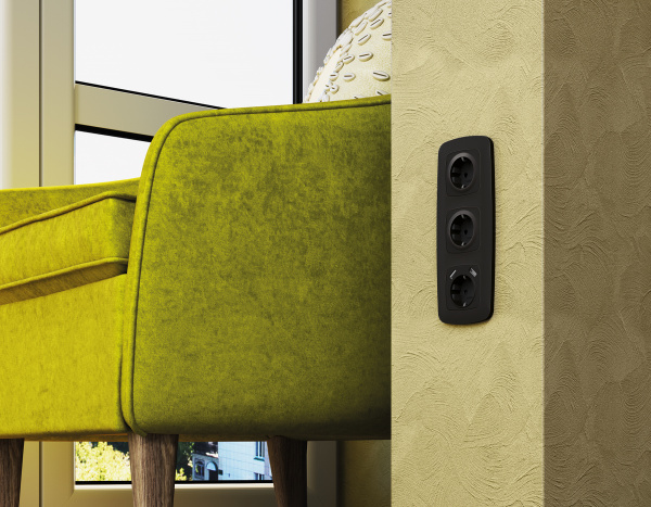 Рамка OMEGA Ecta (Черный матовый) 5-ая OF140705