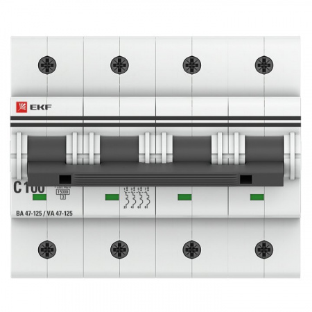 EKF PROxima ВА 47-125 Автоматический выключатель  (С) 4P 100А 15кА