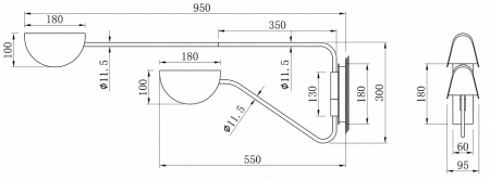 Настенный светильник (бра) Modern MOD126WL-02B Maytoni Mollis