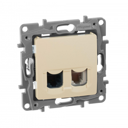 Legrand Etika Слоновая кость Розетка телефонная+ компьютерная (RJ11+RJ45) 5 категория  UTP