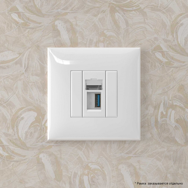 DKC Avanti Белое облако Розетка одинарная тип А-А USB 3.0