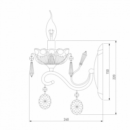Классическое хрустальное бра 10103/1 хром Eurosvet Teodore