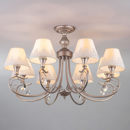 Классическая люстра с абажурами 60069/8 серебро Eurosvet Incanto