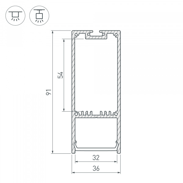 Профиль Arlight SL-LINE-3691-2000 ANOD 019302