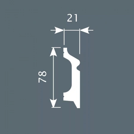 Плинтус PX001, 78х21, 2000мм, Экополимер/9