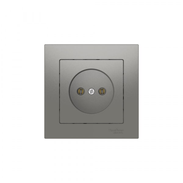 Systeme Electric AtlasDesign Сталь Розетка без заземления, 16А, в сборе, быстрозажим. клем.