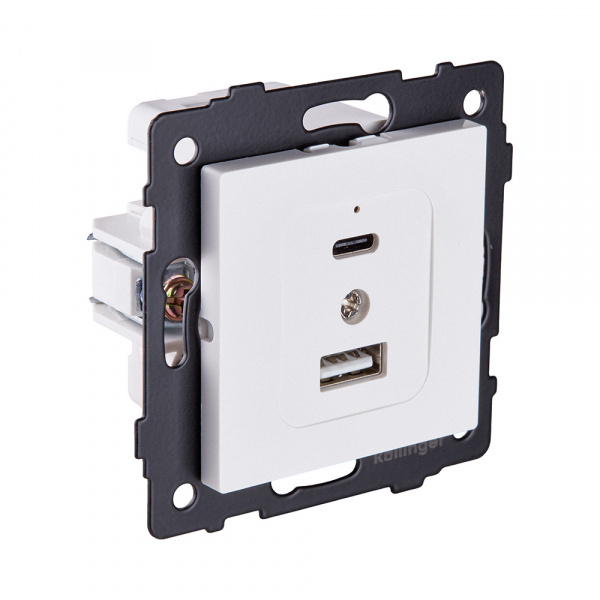 Розетка USB A+C 20W, белый матовый Kollinger REA-037WM для Aspekt, Eleganz, Reflex