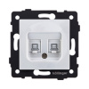 Розетка двойная Ethernet RJ45 Cat.6, белый Kollinger REA-019WH для Aspekt, Eleganz, Reflex