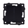 Выключатель 2-клавишный проходной 10А/250В, черный Kollinger REA-S-009BK для Aspekt, Eleganz, Reflex