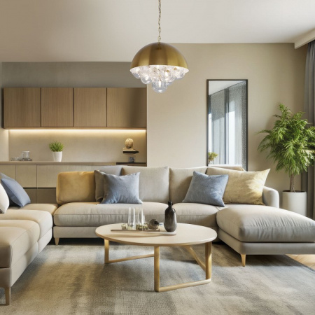 Подвесной светильник со стеклянными плафонами 30177 латунь Eurosvet Anait