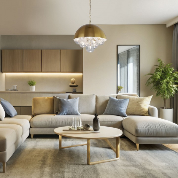 Подвесной светильник со стеклянными плафонами 30177 латунь Eurosvet Anait