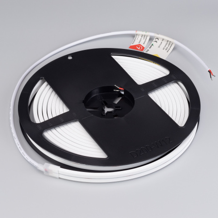 Arlight Лента герметичная MOONLIGHT-SIDE-A168-4x10mm 24V Warm3000 (7.2 W/m, IP65, 5m, wire x2) (Силикон)