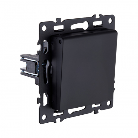 Розетка штепсельная SCHUKO 16A/250 В с крышкой, черный Kollinger Asthetik AS-015BK