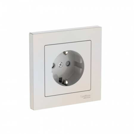 Systeme Electric AtlasDesign Жемчуг Розетка с заземлением со шторками, 16А, в сборе, быстрозажим. клем.