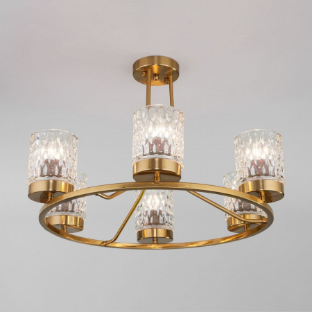 Потолочная люстра со стеклянными плафонами 60127/6 латунь Eurosvet Calle