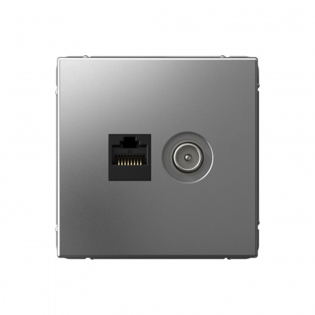 Systeme Electric ArtGallery Сталь Розетка двойная ТВ + компьютерная RJ45, кат. 5Е