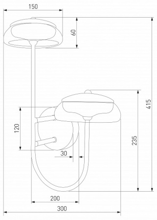 Настенный светодиодный светильник со стеклянными плафонами 50388/2 LED черный Eurosvet Fungo