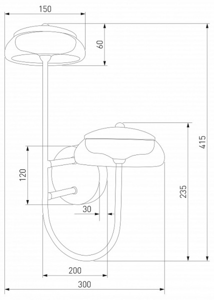 Настенный светодиодный светильник со стеклянными плафонами 50388/2 LED черный Eurosvet Fungo
