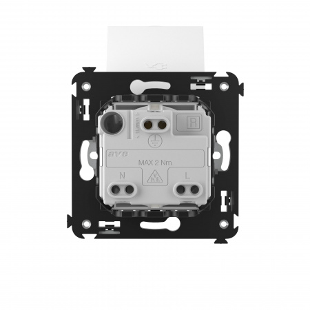 DKC Avanti Белое облако Розетка с крышкой 2P+E