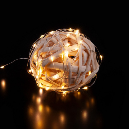 Гирлянда нить 'Роса' теплый белый 5м IP20 400-007 теплый белый Eurosvet Роса