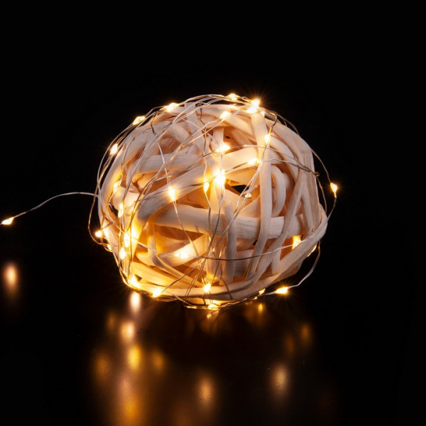 Гирлянда нить 'Роса' теплый белый 5м IP20 400-007 теплый белый Eurosvet Роса