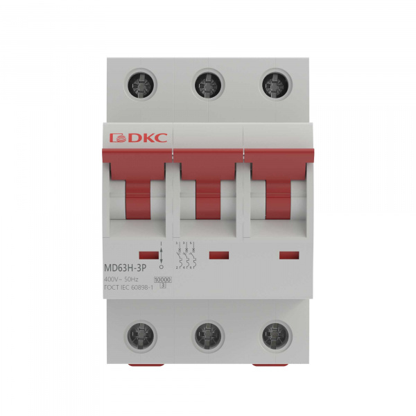 DKC Автоматический выключатель модульный YON max типа MD63H, 10кА, 3 полюса, хар-ка D, 10А