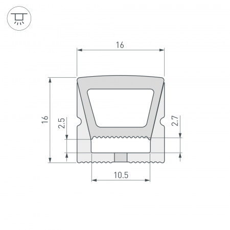 Arlight Силиконовый профиль WPH-FLEX-1616-TOP-S11-5m WHITE (Силикон)