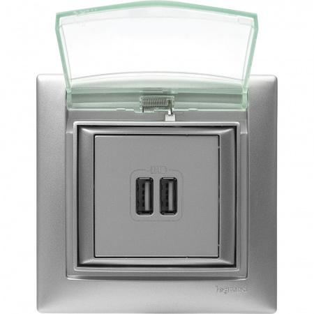 Legrand Valena Алюминий Розетка 2-ая USB