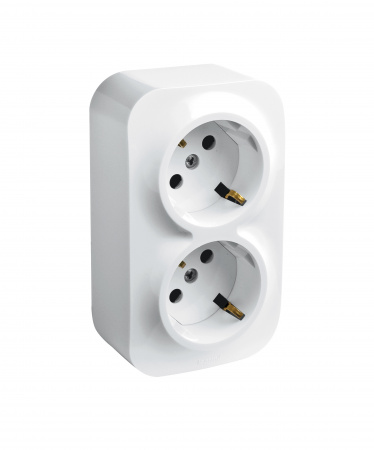 Legrand Quteo IP 20 Белый Розеточный блок с предварительным подключением 2 x 2К+З с защитными шторками - 16 A - 250 В~
