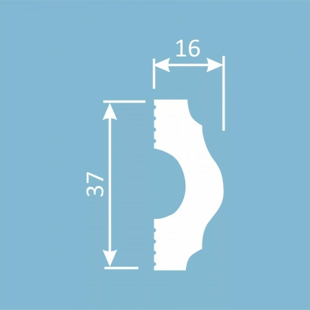 Молдинг MX020, 37х16, 2000мм, Экополимер/24