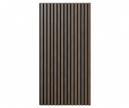 Акустическая панель, черный войлок, 1200х600х21мм, рейки МДФ, шпон дуб маррон коричневый Акустическая панель, черный войлок, 1200х600х21мм, рейки МДФ, шпон дуб маррон коричневый