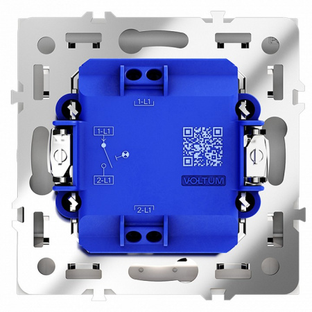 Выключатель встраиваемый VOLTUM S70 одноклавишный с подсветкой 10А, (белый матовый)