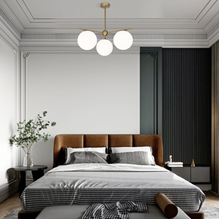 Потолочный светильник со стеклянными плафонами 60147/3 латунь Eurosvet Marbella