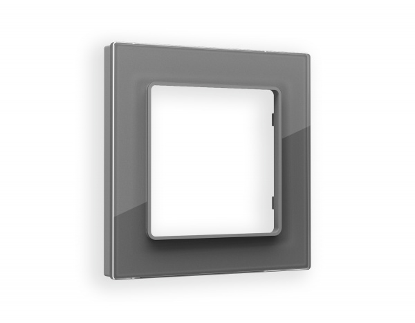 Рамка ALFA Platos (Антрацит серый Стекло органическое) 1-ая AF330651