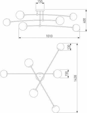 Потолочная люстра Netz 30181/6 белый Eurosvet Netz