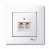 SE Merten SM Бел глянец Накладка розетки ТЛФ/комп 2-ой наклонной