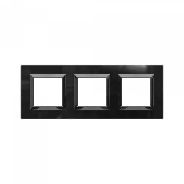 DKC Avanti Черный Стекло Рамка 6 модулей