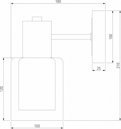 Настенный светильник со стеклянным плафоном 70219/1 черный/античная бронза Eurosvet Notion