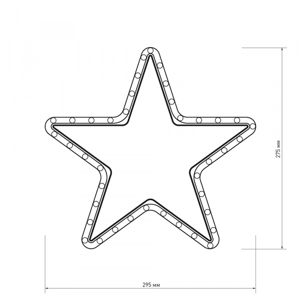 Arlight Фигура ARD-STAR-M1-295x275-36LED Warm (230V, 2.5W) (Ardecoled, IP65)